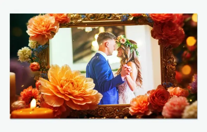 Elegant 3D Floral Frame Wedding Invitation Slideshow